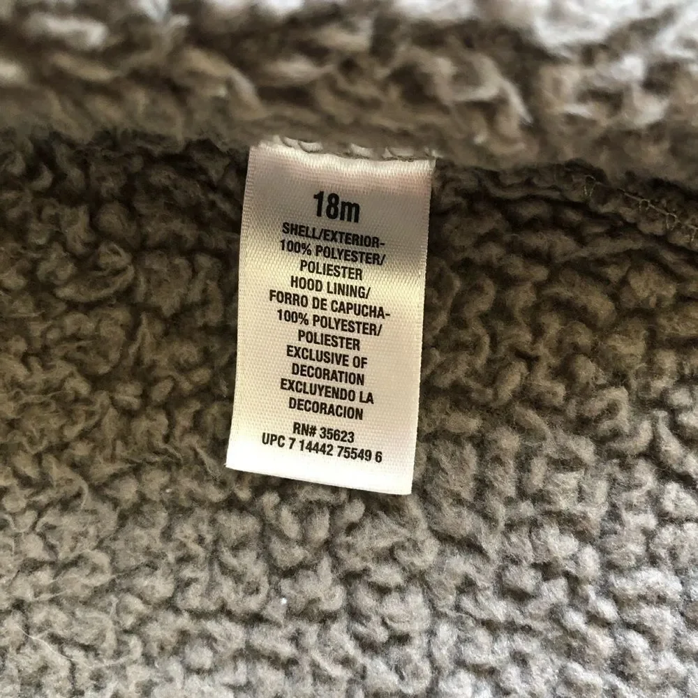 Carter’s Bear Ears Sherpa Fleece Zip Hoodie Jacket